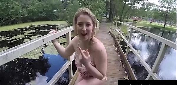  Silky Star Sunny Lane Plays With Her Pussy OutDoors By Pond!